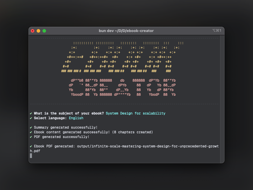 Ebook Creator CLI